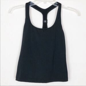Champion Y2K Vintage Racerback Activewear Black Tank Top Size Medium